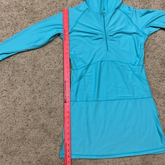 Besserbay sz M COVERUP Shirt Dress Hooded RASH GUARD zipper UPF 50+ Pockets Z22 - Picture 7 of 8